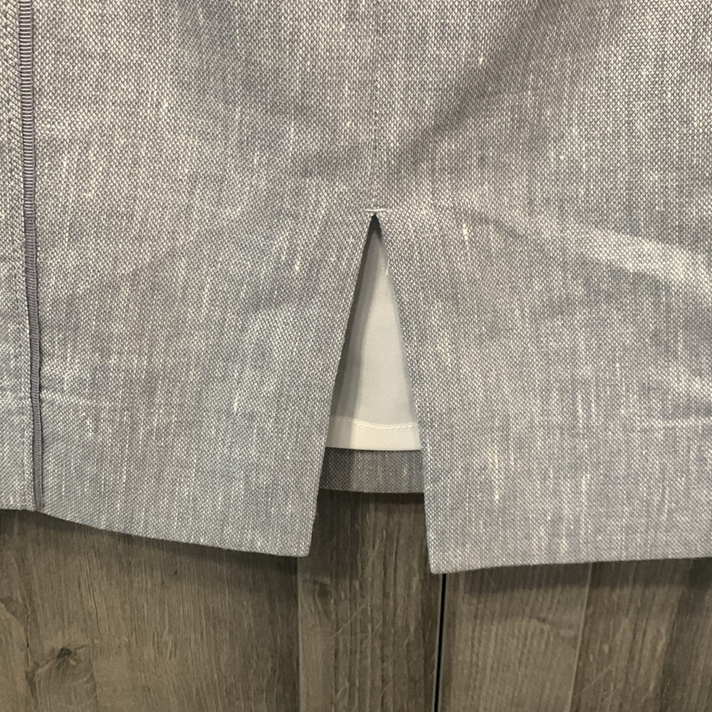 White House Black Market Gray Linen Pencil Straight Skirt Women's Size 0 - Picture 6 of 8